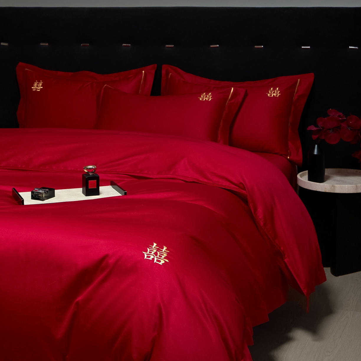 91家纺网 家纺一手货源 找家纺 欧乐蒂-2025新款-亲肤棉简约刺绣四件套 唯一