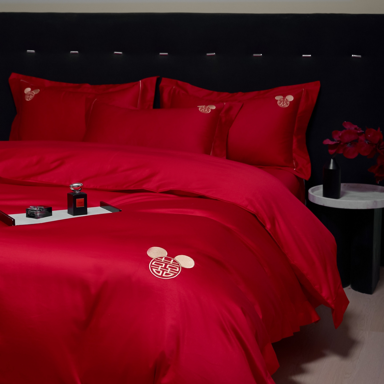 91家纺网 家纺一手货源 找家纺 欧乐蒂-2025新款-亲肤棉简约刺绣四件套 米琦