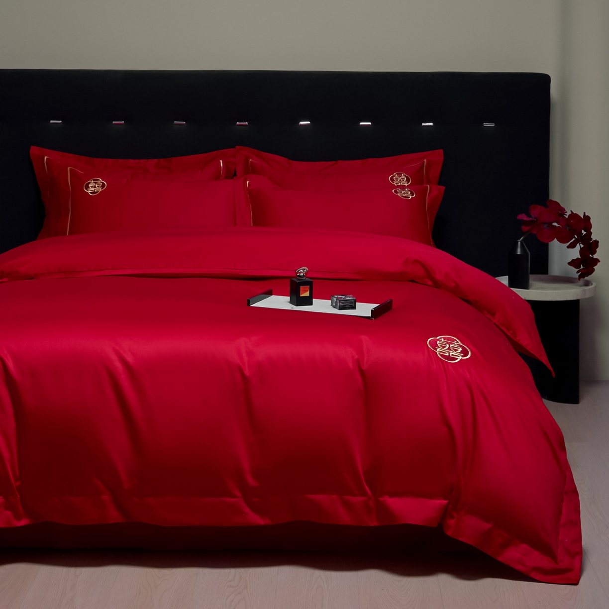 欧乐蒂-2025新款-亲肤棉简约刺绣四件套 永恒