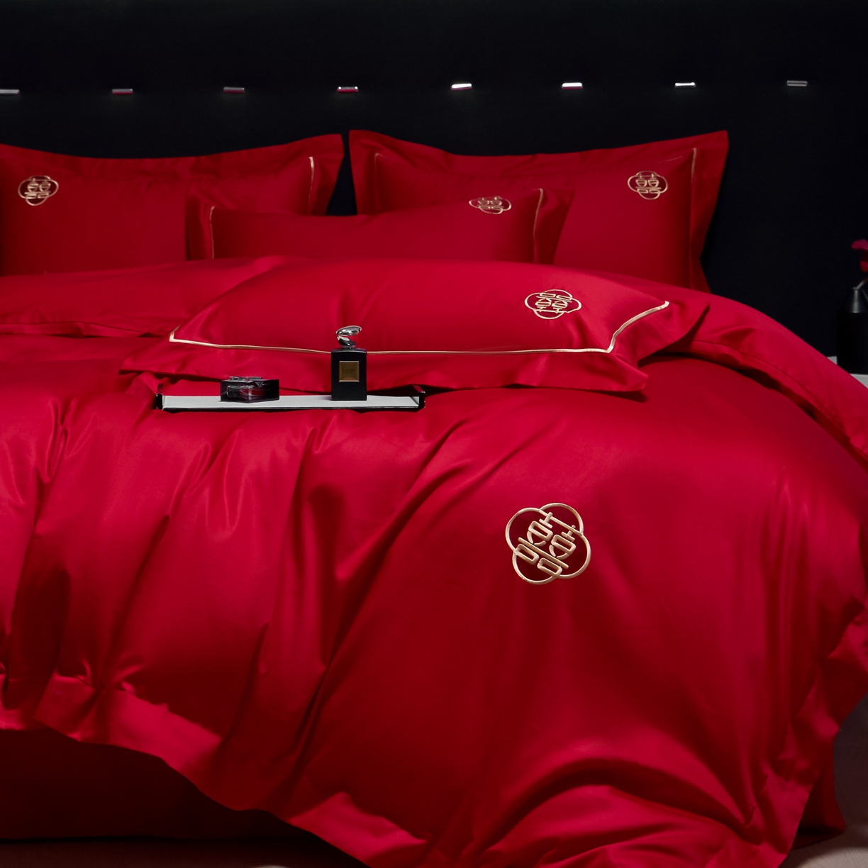 91家纺网 家纺一手货源 找家纺 欧乐蒂-2025新款-亲肤棉简约刺绣四件套 永恒