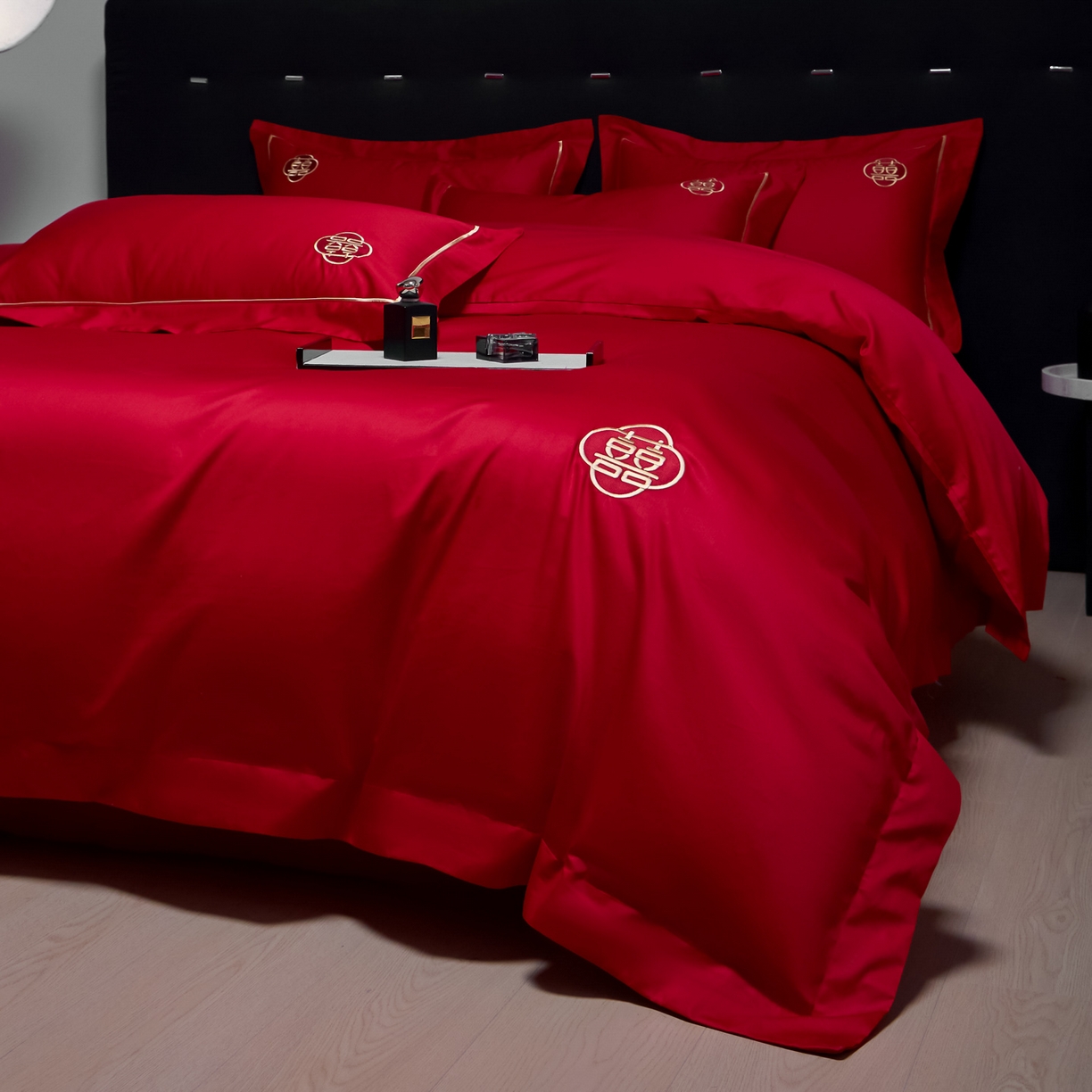 91家纺网 家纺一手货源 找家纺 欧乐蒂-2025新款-亲肤棉简约刺绣四件套 永恒