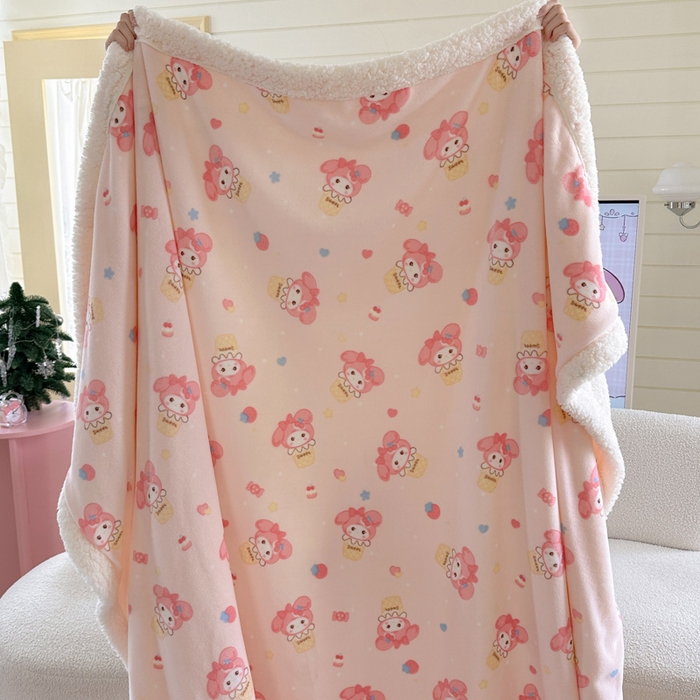 91家纺网 家纺一手货源 找家纺 贝扬思家纺 2025新款秋冬可爱系牛奶绒羊羔绒多功能毛毯奶盖系列 奶盖-甜茶小美