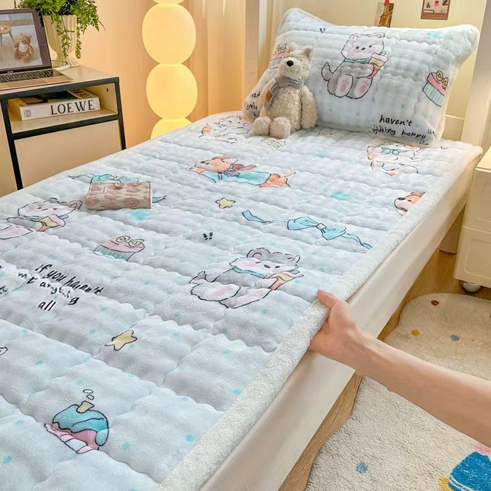 91家纺网 家纺一手货源 找家纺 优品惠 2025新款兔毛绒床垫学生床垫床褥子床护垫 萌宠