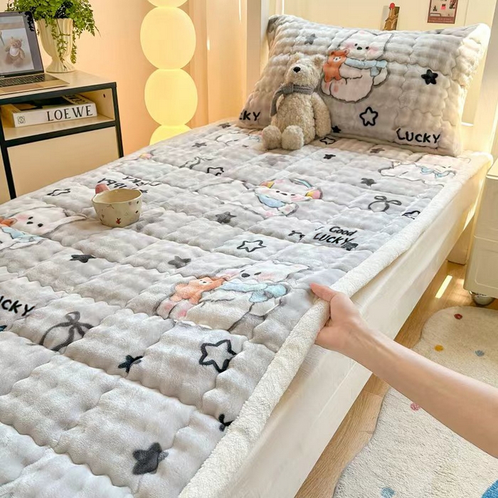 91家纺网 家纺一手货源 找家纺 优品惠 2025新款兔毛绒床垫学生床垫床褥子床护垫 西高地