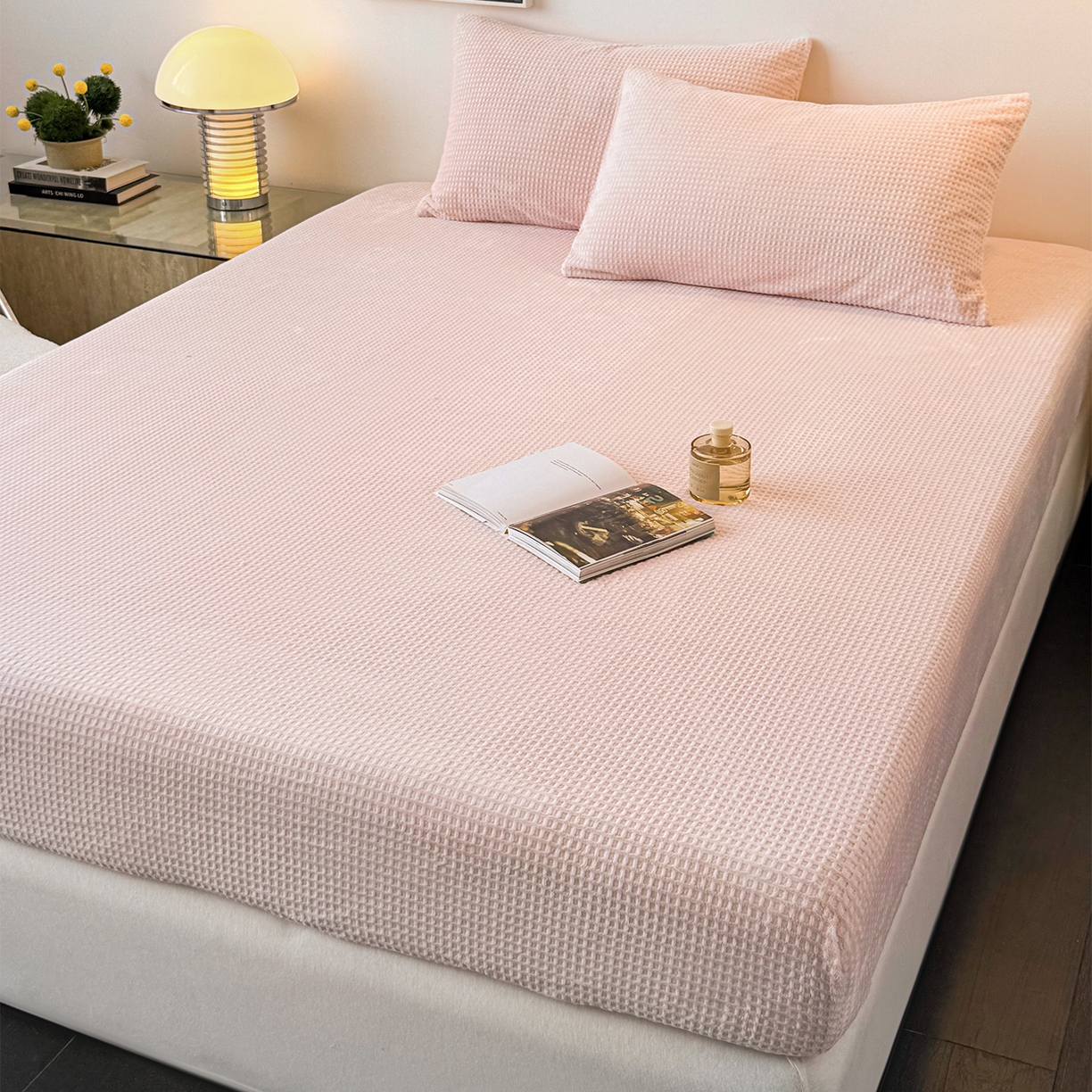 91家纺网 家纺一手货源 找家纺 （总）如一 2025新款全消光230克烂花牛奶绒马卡龙系列床笠枕套三件套