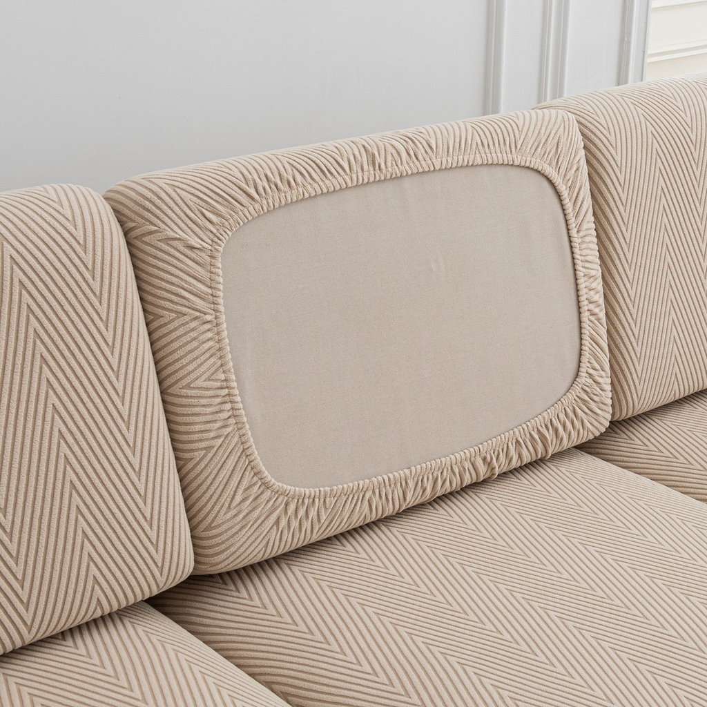 91家纺网 家纺一手货源 找家纺 飞翔家纺沙发套 2025新款人字格坐垫套 卡其色