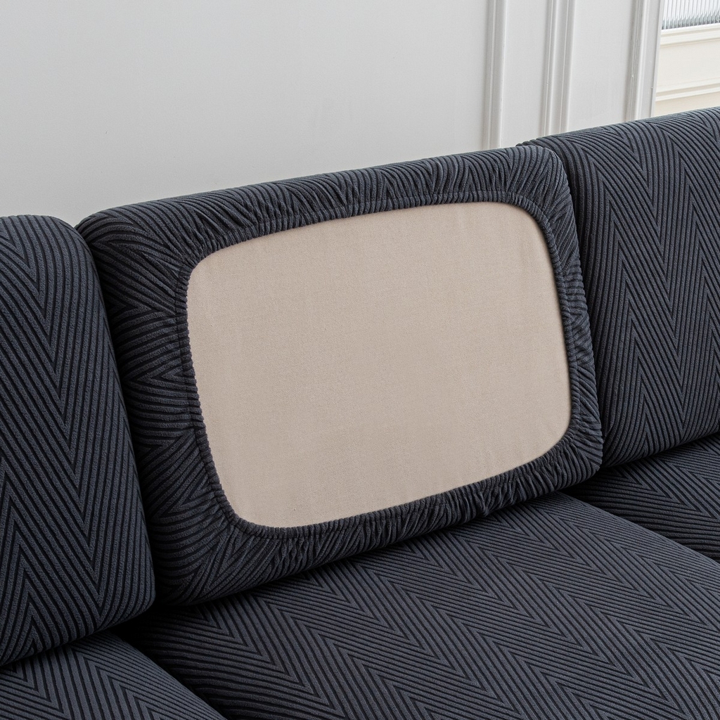 91家纺网 家纺一手货源 找家纺 飞翔家纺沙发套 2025新款人字格坐垫套 深灰色