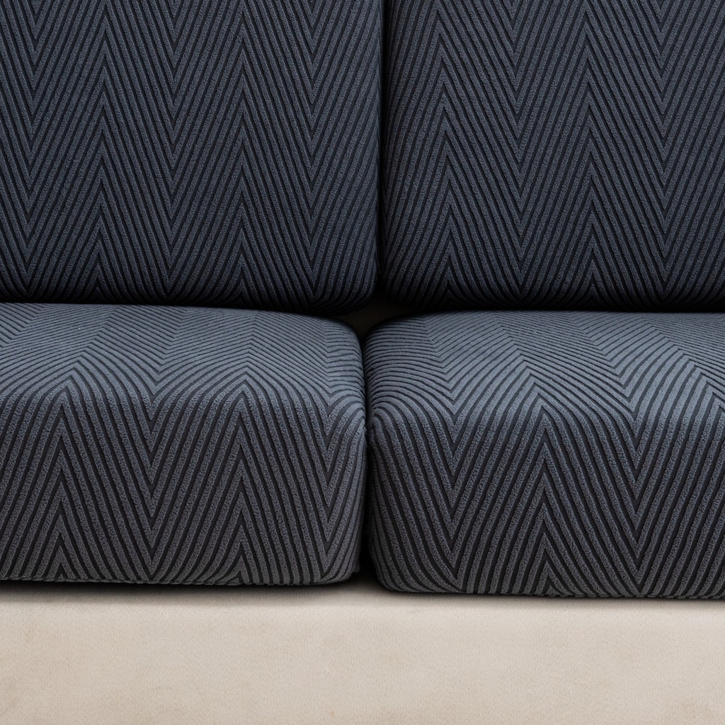 91家纺网 家纺一手货源 找家纺 飞翔家纺沙发套 2025新款人字格坐垫套 深灰色