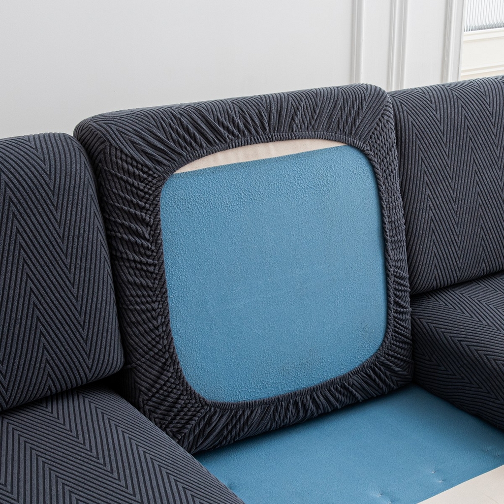 91家纺网 家纺一手货源 找家纺 飞翔家纺沙发套 2025新款人字格坐垫套 深灰色