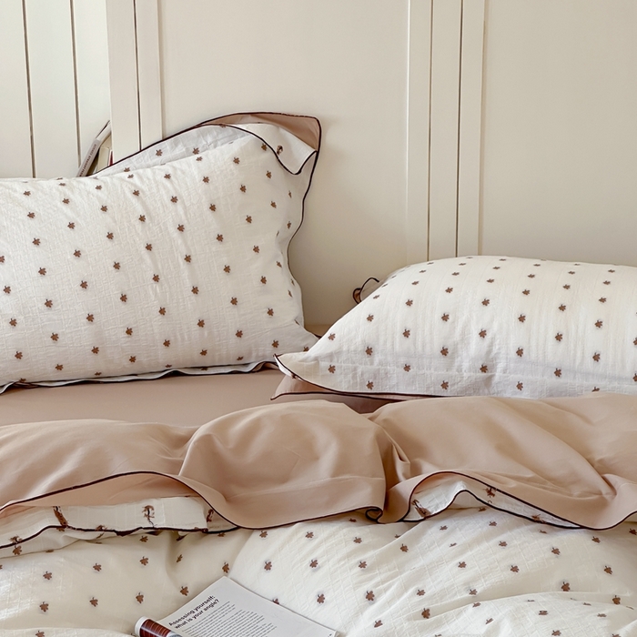 91家纺网 家纺一手货源 找家纺 觅糖家纺 2025新款亲肤舒适水洗棉密拷提花四件套（会员-10元 控价劵后不得低于188/248/268） 枫叶咖