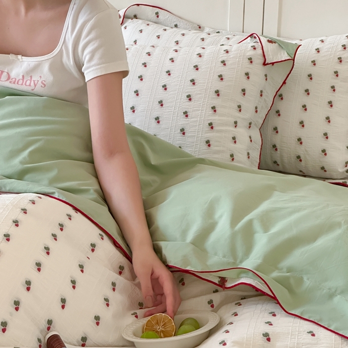 91家纺网 家纺一手货源 找家纺 觅糖家纺 2025新款亲肤舒适水洗棉密拷提花四件套（会员-10元 控价劵后不得低于188/248/268） 萝卜绿