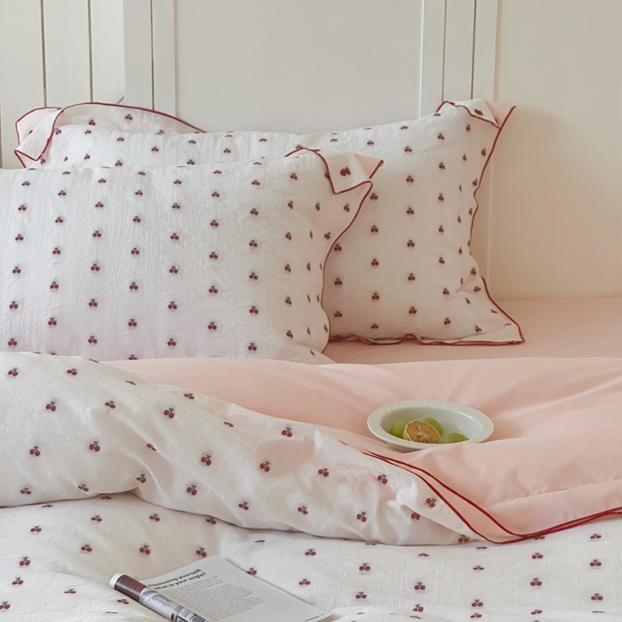 91家纺网 家纺一手货源 找家纺 觅糖家纺 2025新款亲肤舒适水洗棉密拷提花四件套（会员-10元 控价劵后不得低于188/248/268） 樱桃粉