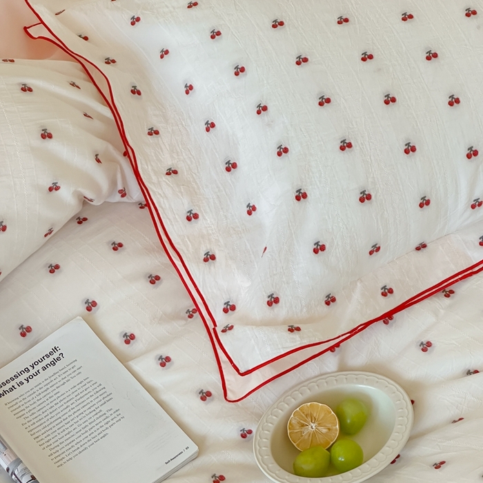 91家纺网 家纺一手货源 找家纺 觅糖家纺 2025新款亲肤舒适水洗棉密拷提花四件套（会员-10元 控价劵后不得低于188/248/268） 樱桃粉