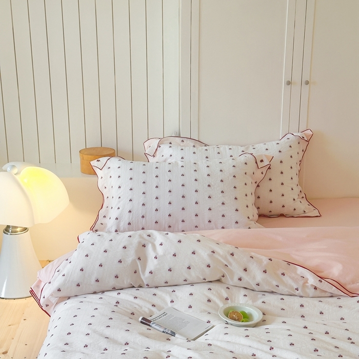 91家纺网 家纺一手货源 找家纺 觅糖家纺 2025新款亲肤舒适水洗棉密拷提花四件套（会员-10元 控价劵后不得低于188/248/268） 樱桃粉