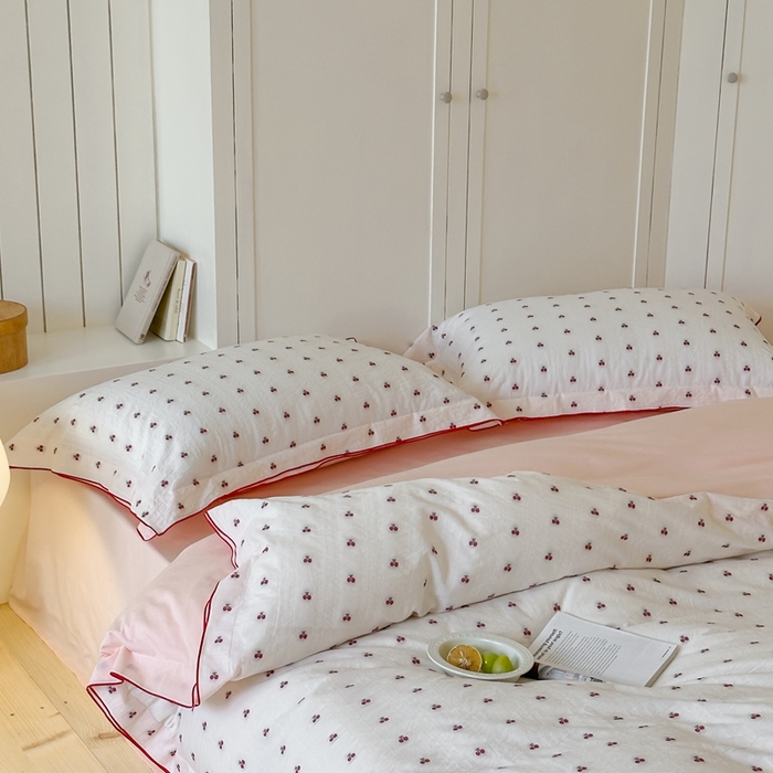 91家纺网 家纺一手货源 找家纺 觅糖家纺 2025新款亲肤舒适水洗棉密拷提花四件套（会员-10元 控价劵后不得低于188/248/268） 樱桃粉