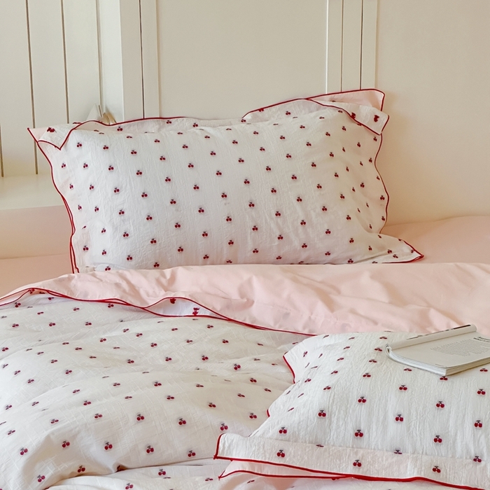 91家纺网 家纺一手货源 找家纺 觅糖家纺 2025新款亲肤舒适水洗棉密拷提花四件套（会员-10元 控价劵后不得低于188/248/268） 樱桃粉