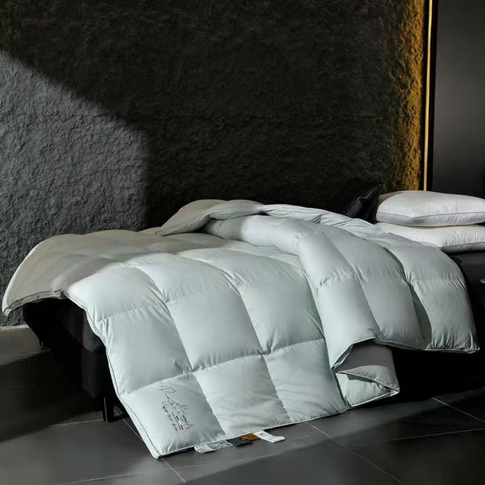 91家纺网 家纺一手货源 找家纺 玖玖爱家纺 2025新款天丝糯棉鹅绒冬被被子被芯 高级灰