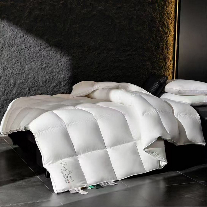 91家纺网 家纺一手货源 找家纺 玖玖爱家纺 2025新款天丝糯棉鹅绒冬被被子被芯 白色