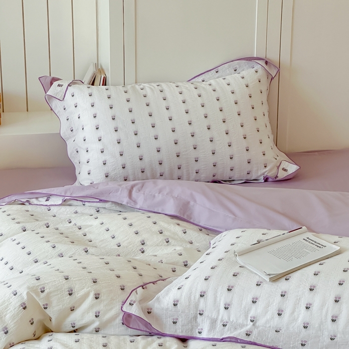 91家纺网 家纺一手货源 找家纺 觅糖家纺 2025新款亲肤舒适水洗棉密拷提花四件套（会员-10元 控价劵后不得低于188/248/268） 郁金香紫