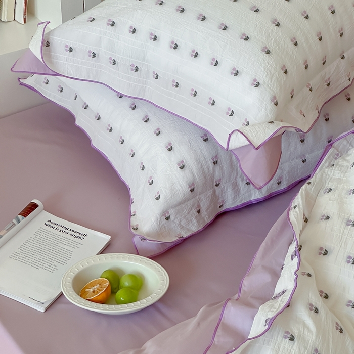 91家纺网 家纺一手货源 找家纺 觅糖家纺 2025新款亲肤舒适水洗棉密拷提花四件套（会员-10元 控价劵后不得低于188/248/268） 郁金香紫