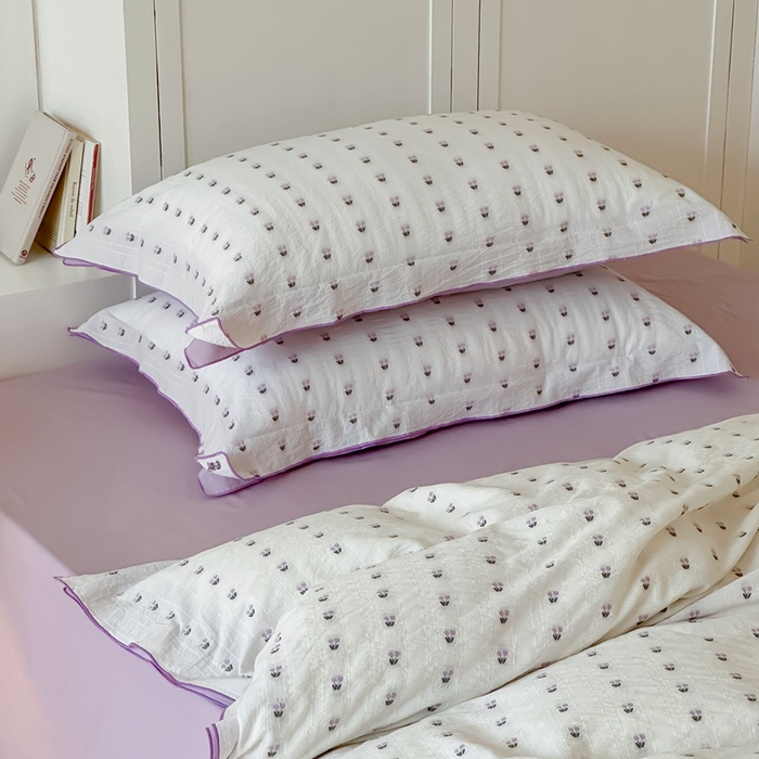 91家纺网 家纺一手货源 找家纺 觅糖家纺 2025新款亲肤舒适水洗棉密拷提花四件套（会员-10元 控价劵后不得低于188/248/268） 郁金香紫