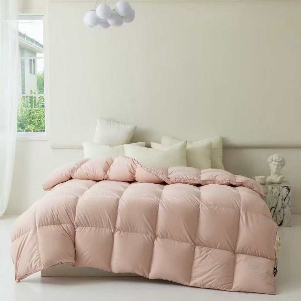 玖玖爱家纺 2025新款小微系列120支极细高密纱羽绒冬被被子被芯 浅粉玉