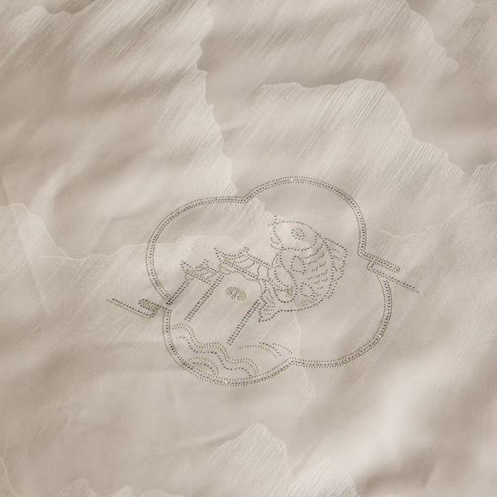 91家纺网 家纺一手货源 找家纺 （总）玖玖爱家纺 2025新款100支大提花桑蚕丝春秋-锦鲤跃龙门