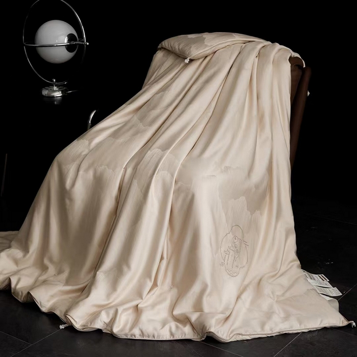 91家纺网 家纺一手货源 找家纺 （总）玖玖爱家纺 2025新款100支大提花桑蚕丝春秋-锦鲤跃龙门