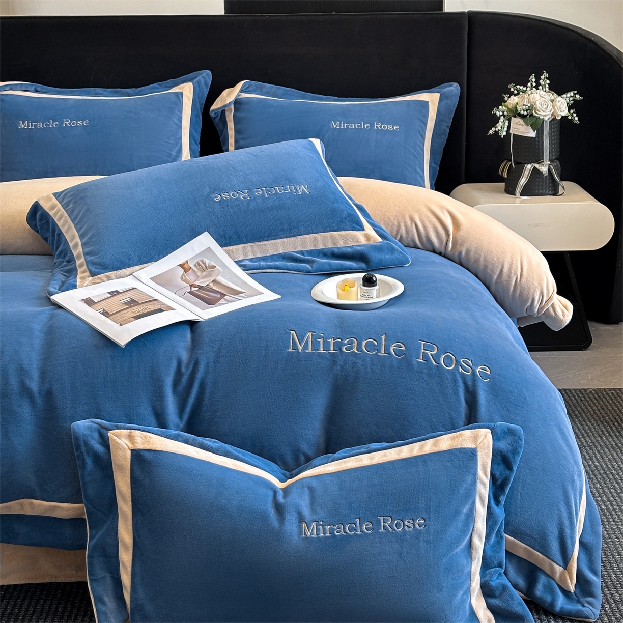 91家纺网 家纺一手货源 找家纺 （总）笙意家纺 2025新款A类加厚牛奶绒轻奢宽边四件套-威登