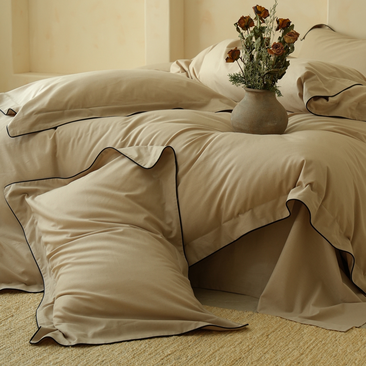 91家纺网 家纺一手货源 找家纺 （总）简纯主义 2025新款棉麻素织雅韵系列四件套