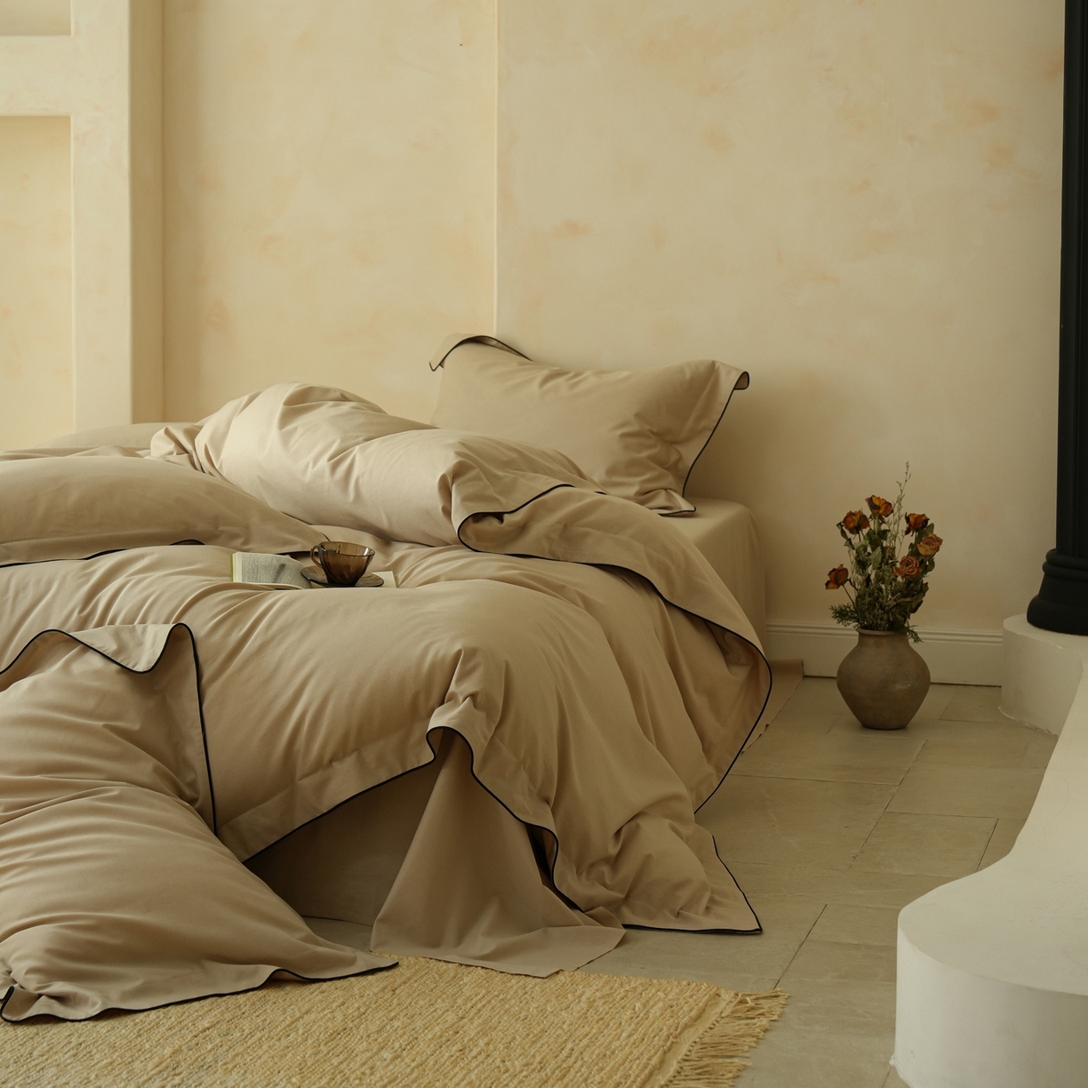 91家纺网 家纺一手货源 找家纺 （总）简纯主义 2025新款棉麻素织雅韵系列四件套