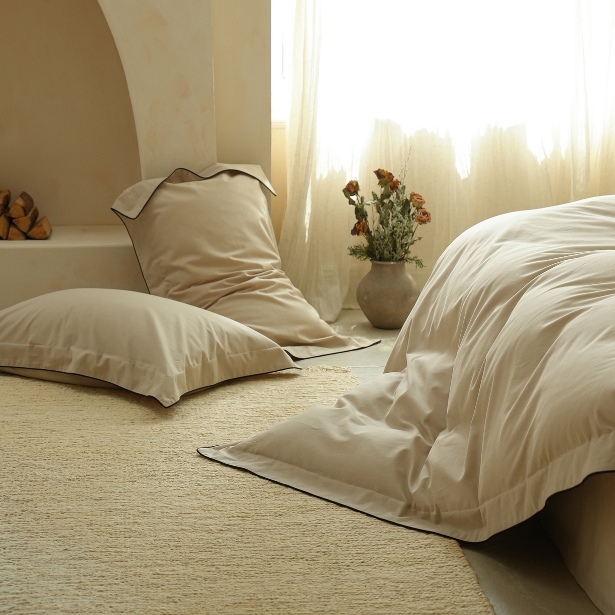 91家纺网 家纺一手货源 找家纺 （总）简纯主义 2025新款棉麻素织雅韵系列四件套