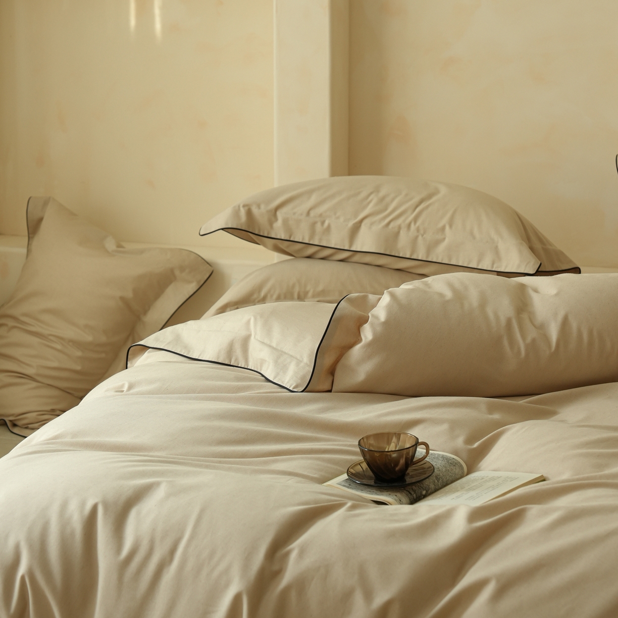 91家纺网 家纺一手货源 找家纺 （总）简纯主义 2025新款棉麻素织雅韵系列四件套