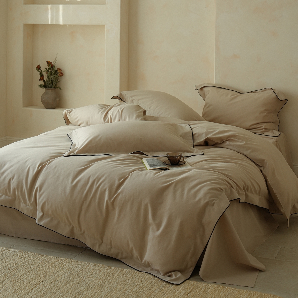 91家纺网 家纺一手货源 找家纺 （总）简纯主义 2025新款棉麻素织雅韵系列四件套