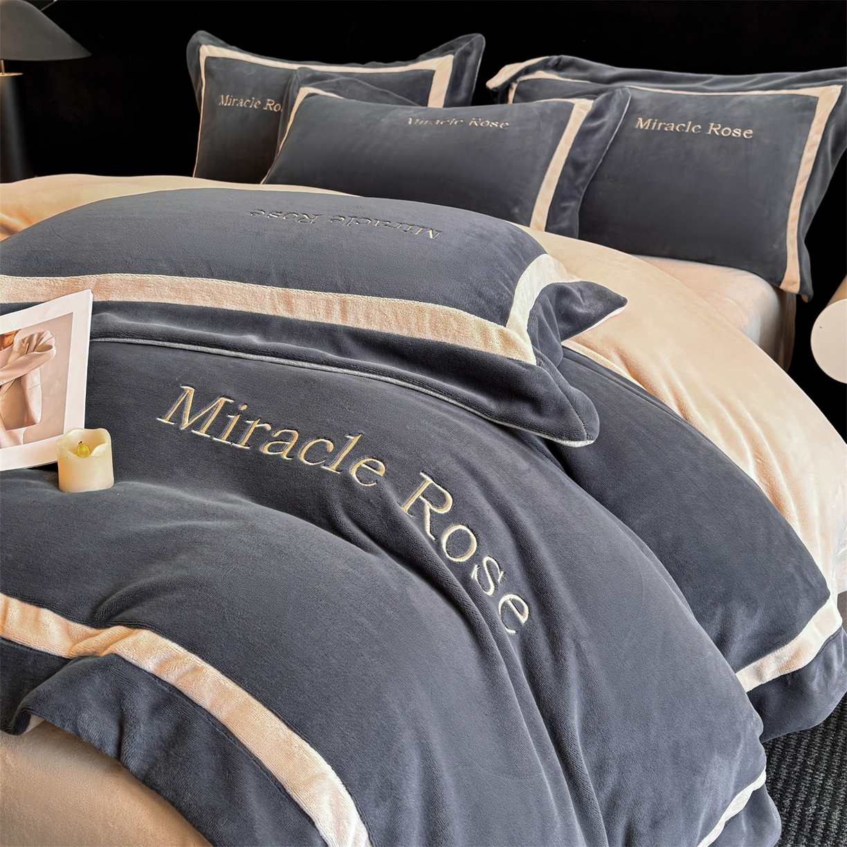 91家纺网 家纺一手货源 找家纺 （总）笙意家纺 2025新款A类加厚牛奶绒轻奢宽边四件套-威登