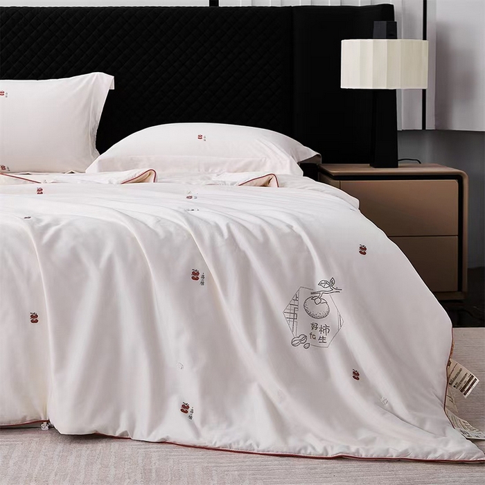 91家纺网 家纺一手货源 找家纺 （总）玖玖爱家纺 2025新款100支剪花全棉贡缎长绒棉春秋四季桑蚕丝被-好柿发生