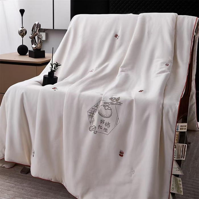 91家纺网 家纺一手货源 找家纺 （总）玖玖爱家纺 2025新款100支剪花全棉贡缎长绒棉春秋四季桑蚕丝被-好柿发生