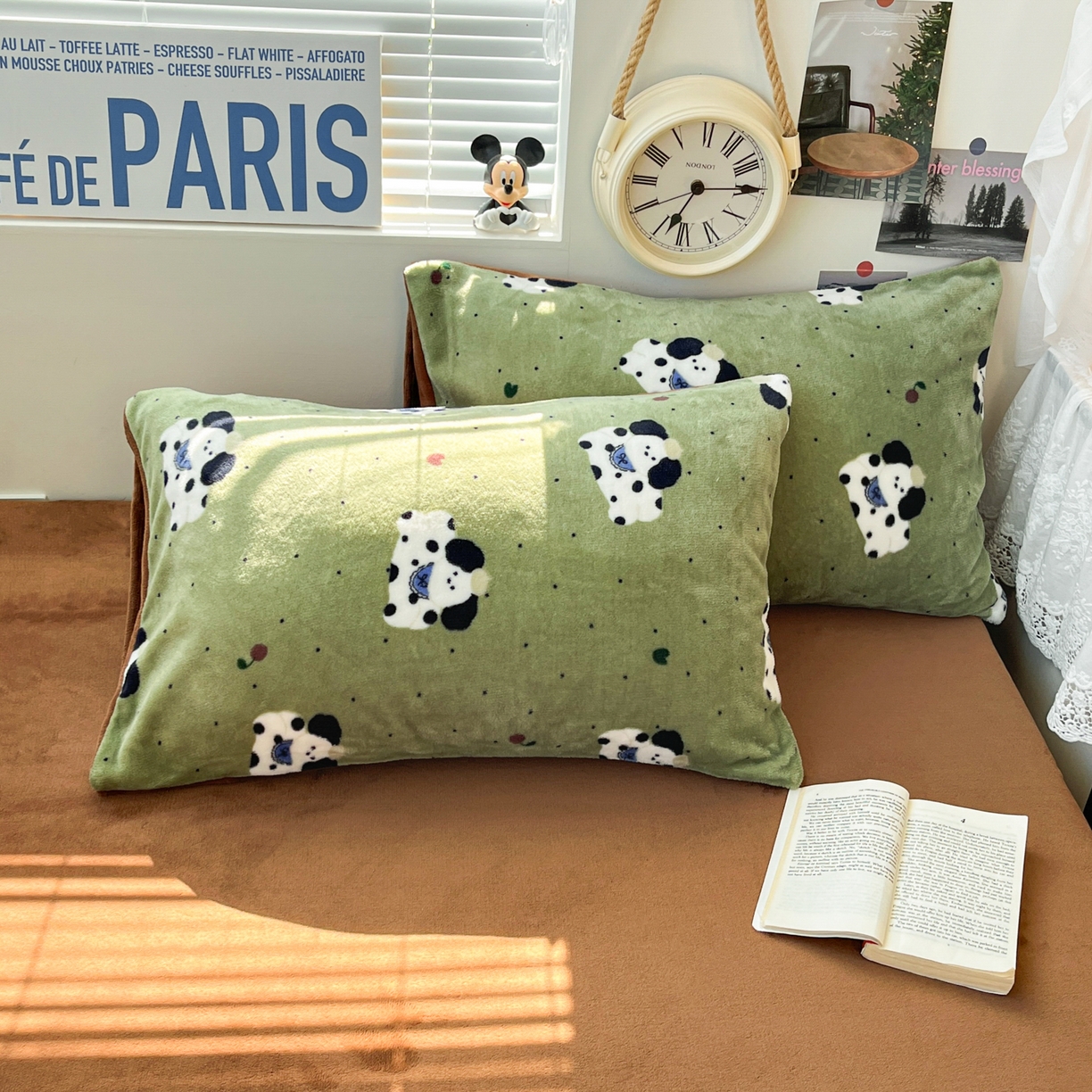 91家纺网 家纺一手货源 找家纺 优承佳生活馆 2025新款加厚亲肤保暖可爱清新系列牛奶绒四件套单被套系列（有买家秀） 斑点狗狗