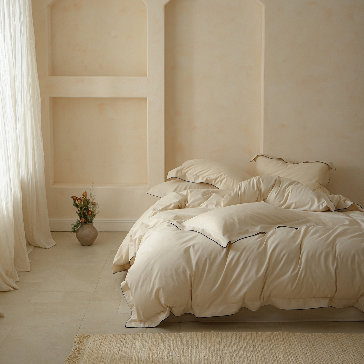 91家纺网 家纺一手货源 找家纺 （总）简纯主义 2025新款棉麻素织雅韵系列四件套