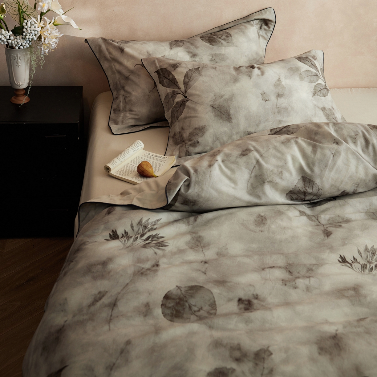 91家纺网 家纺一手货源 找家纺 简纯主义 2025新款全棉磨毛一叶知秋系列四件套（控价：239/299/319） 一叶知秋-黄