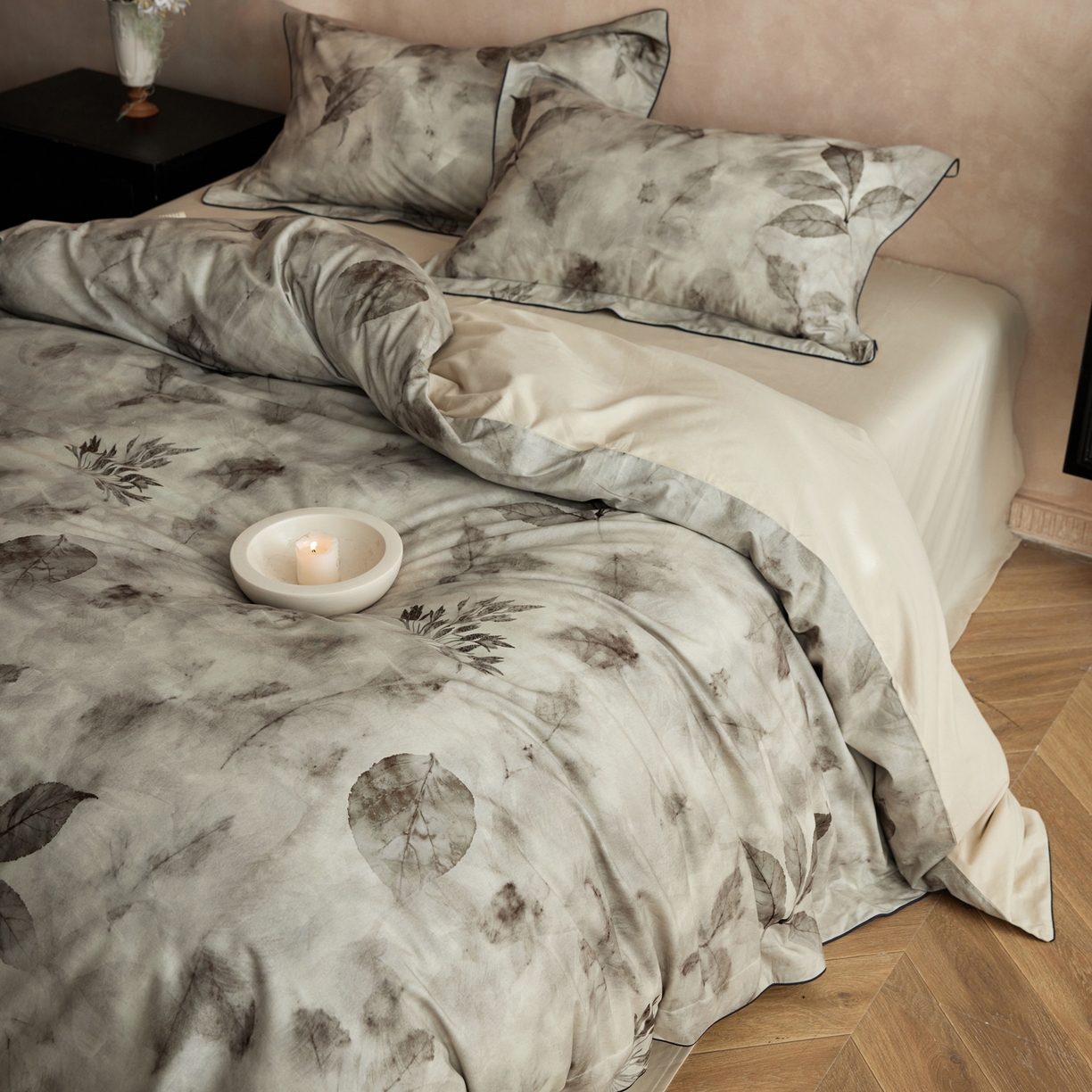 91家纺网 家纺一手货源 找家纺 简纯主义 2025新款全棉磨毛一叶知秋系列四件套（控价：239/299/319） 一叶知秋-黄