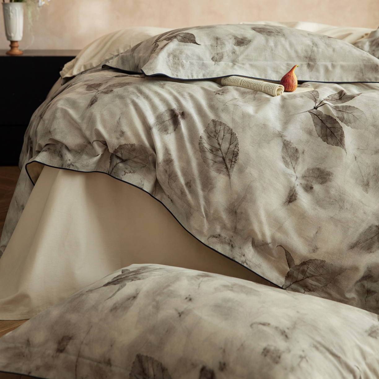 91家纺网 家纺一手货源 找家纺 简纯主义 2025新款全棉磨毛一叶知秋系列四件套（控价：239/299/319） 一叶知秋-黄