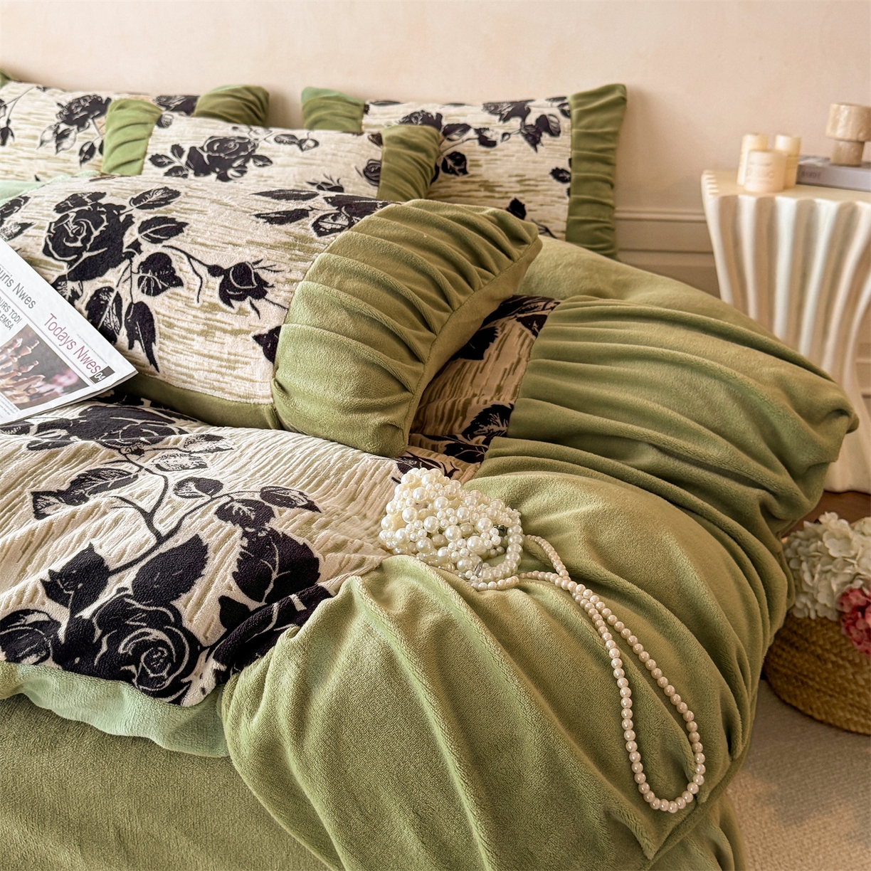 91家纺网 家纺一手货源 找家纺 （总）奥裕家纺 2025新款法式美拉德雕花绒四件套