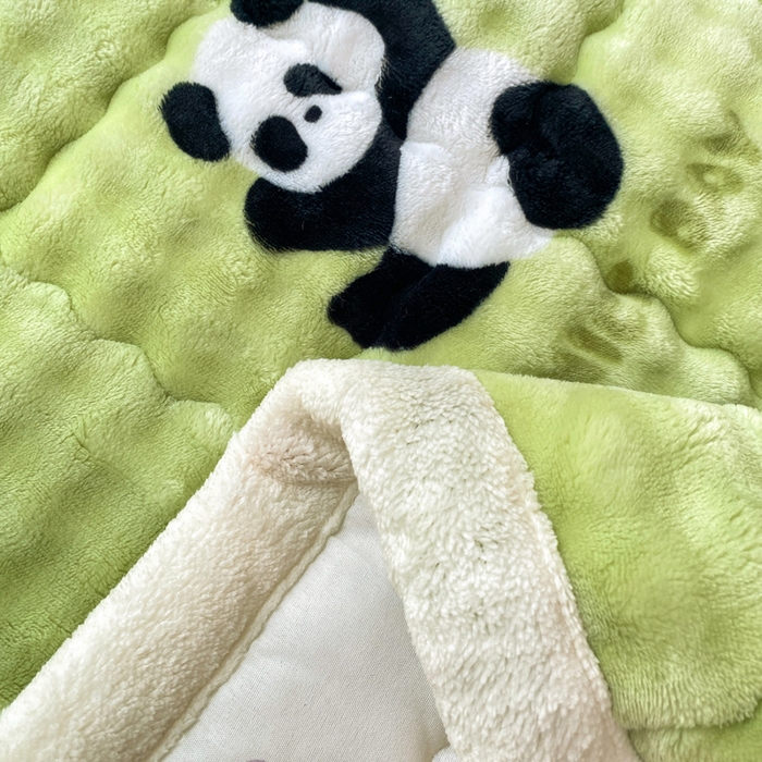 91家纺网 家纺一手货源 找家纺 优品惠 2025新款兔毛绒泡泡牛奶绒床垫子夹棉床褥床盖床单加厚保暖 呆萌熊猫