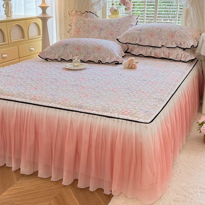 91家纺网 家纺一手货源 找家纺 （总）金盛皇朝家纺 2025新款渐变色床裙系列