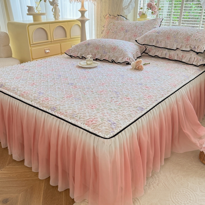 91家纺网 家纺一手货源 找家纺 （总）金盛皇朝家纺 2025新款渐变色床裙系列