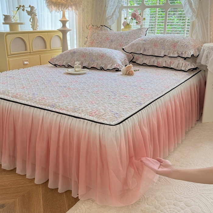 91家纺网 家纺一手货源 找家纺 （总）金盛皇朝家纺 2025新款渐变色床裙系列