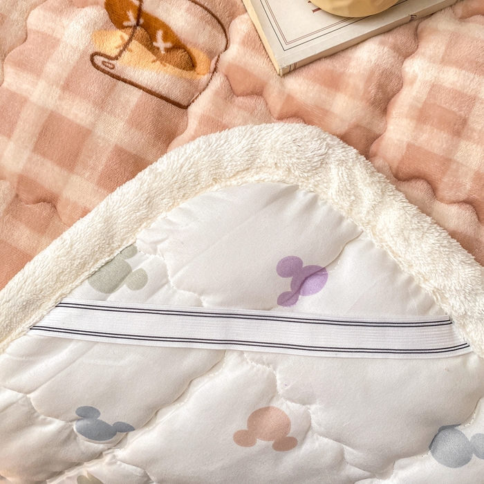 91家纺网 家纺一手货源 找家纺 优品惠 2025新款兔毛绒泡泡牛奶绒床垫子夹棉床褥床盖床单加厚保暖 卡皮巴拉