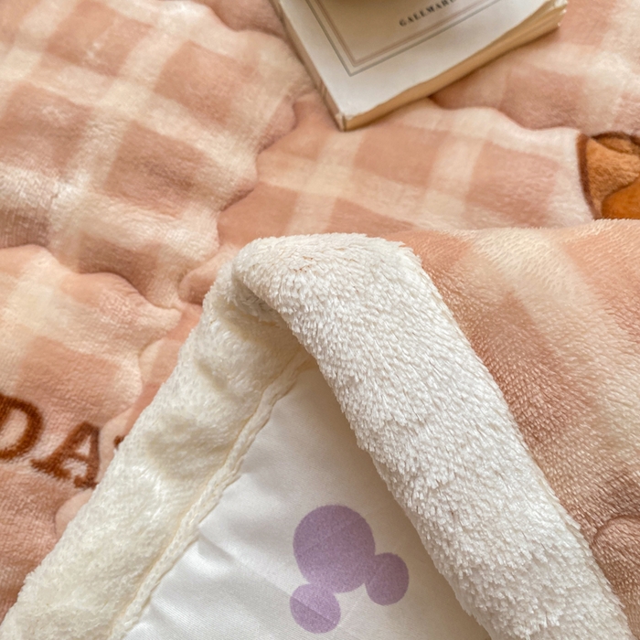 91家纺网 家纺一手货源 找家纺 优品惠 2025新款兔毛绒泡泡牛奶绒床垫子夹棉床褥床盖床单加厚保暖 卡皮巴拉