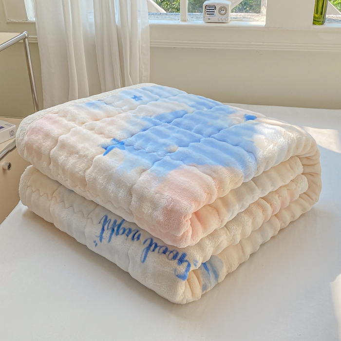 91家纺网 家纺一手货源 找家纺 优品惠 2025新款兔毛绒泡泡牛奶绒床垫子夹棉床褥床盖床单加厚保暖 南星